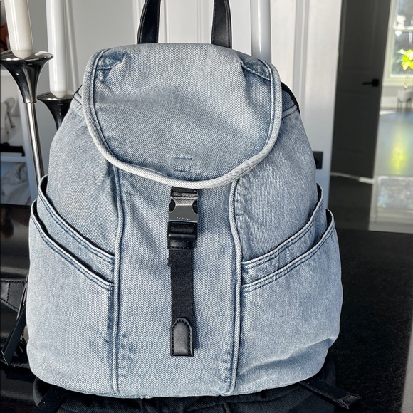 calvin klein jeans logo backpack in mini around closure Calvin Klein Strap Flap Backpack